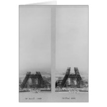 Two views of the construction of the Eiffel Greeting Cards