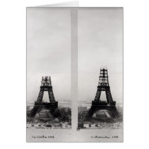 Two views of the construction of the Eiffel Card