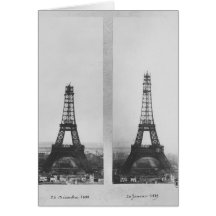Two views of the construction of the Eiffel Greeting Card