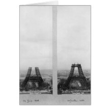 Two views of the construction of the Eiffel Greeting Card