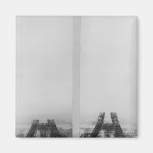 Two views of the construction of the Eiffel Refrigerator Magnet