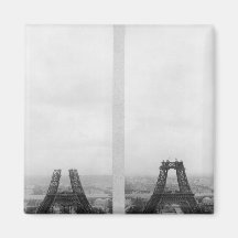 Two views of the construction of the Eiffel Refrigerator Magnet