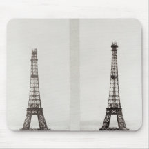 Two views of the construction of the Eiffel Mouse Pads