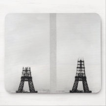 Two views of the construction of the Eiffel Mouse Pads