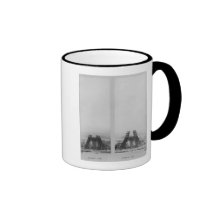 Two views of the construction of the Eiffel Mugs