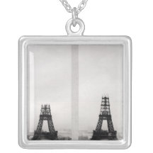 Two views of the construction of the Eiffel Pendants