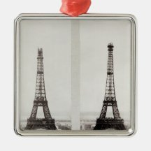 Two views of the construction of the Eiffel Ornament