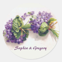 Two Vintage Violet Bouquets Sticker