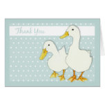 Two White Ducks dots Thank You Note Card