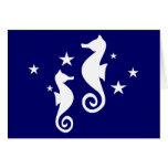 Two White Seahorses Cards