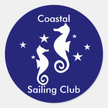 Two White Seahorses Sticker