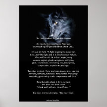 TWO WOLVES CHEROKEE TALE Art Poster