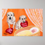 Two Yellow Labradors Art Print Valentine