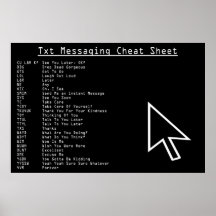 Txt Messaging Cheat Sheet Print