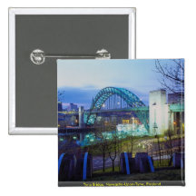 Tyne Bridge, Newcastle-Upon-Tyne, England Pinback Buttons