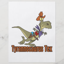 tyrannosaurus rex tex cowboy dinosaur full color flyer