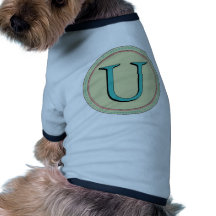 U MONOGRAM LETTER DOG TEE SHIRT