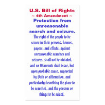 U.S. Bill of Rights, ~ Fourth (4th) Amendment ~ Business Card Templates