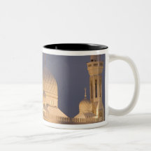 UAE, Dubai. Mosque in evening with Burj al Arab Coffee Mugs