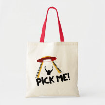 UFO Alien Ship - Pick Me! Tote Bags