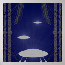 UFO Landing Poster