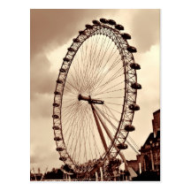 (UK) Vintage London Eye Postcard