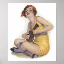 Uke Playing Flapper Poster