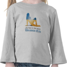 Ukrainian Girl Silhouette Flag Shirt