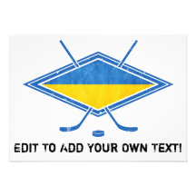 Ukrainian Hockey Flag Logo Cards