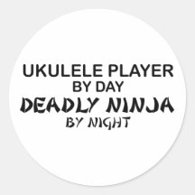 Ukulele Deadly Ninja by Night Stickers