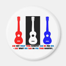 Ukulele Patriotism Magnet