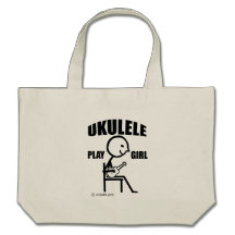 Ukulele Play Girl Canvas Bag
