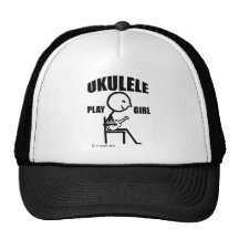 Ukulele Play Girl Mesh Hats