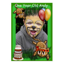 Ultra Cute Leopard Safari Birthday Invitations Wit Business Cards