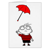 Umbrella Boy Greeting Cards