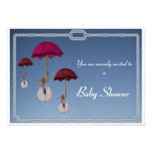 Umbrella Delivery Baby Shower Announcement