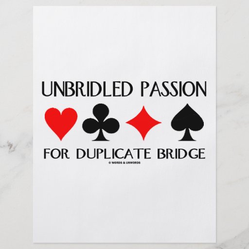Unbridled Passion For Duplicate Bridge Personalised Flyer