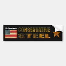 unbroken conservative steel bumper stickers