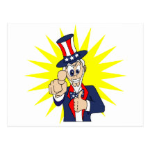 Uncle Sam Cartoon Post Card