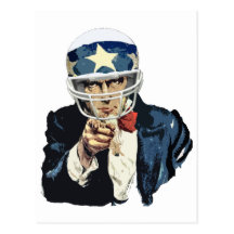 uncle sam football post cards