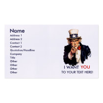 Uncle Sam Personalised Business Cards business cards