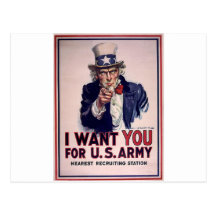 Uncle Sam Recruitment Poster Post Cards