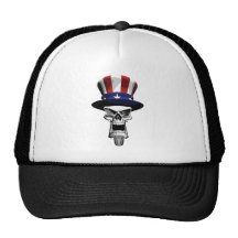 Uncle Sam Skull Mesh Hat