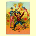 Uncle Sam Vintage 4th of July Card cards