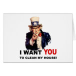 Uncle Sam WANT YOU CLEAN MY HOUSE cards