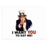 Uncle Sam WANT YOU EAT ME postcards