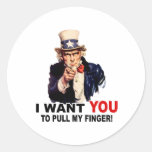 Uncle Sam WANT YOU PULL MY FINGER stickers