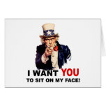 Uncle Sam WANT YOU SIT ON FACE cards