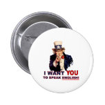 Uncle Sam WANT YOU speak english buttons