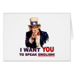 Uncle Sam WANT YOU speak english cards